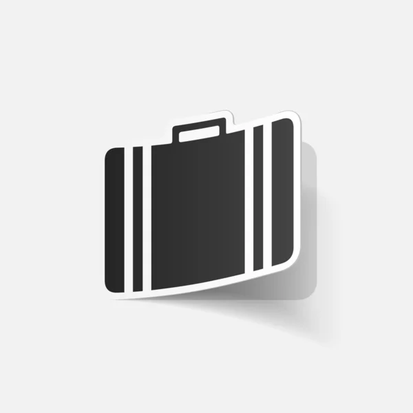 Autocollant en papier réaliste : valise — Image vectorielle