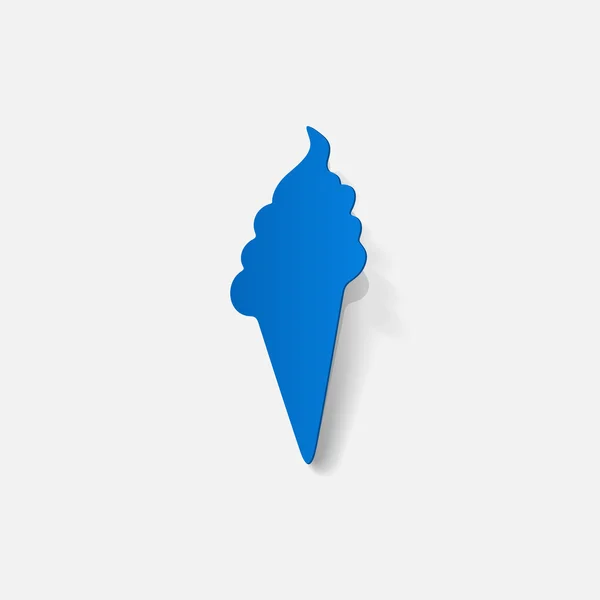 Pegatina de papel realista: helado — Vector de stock