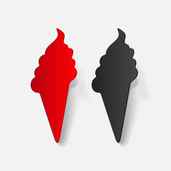 यथार्थवादी कागज स्टिकर: आइसक्रीम — स्टॉक वेक्टर