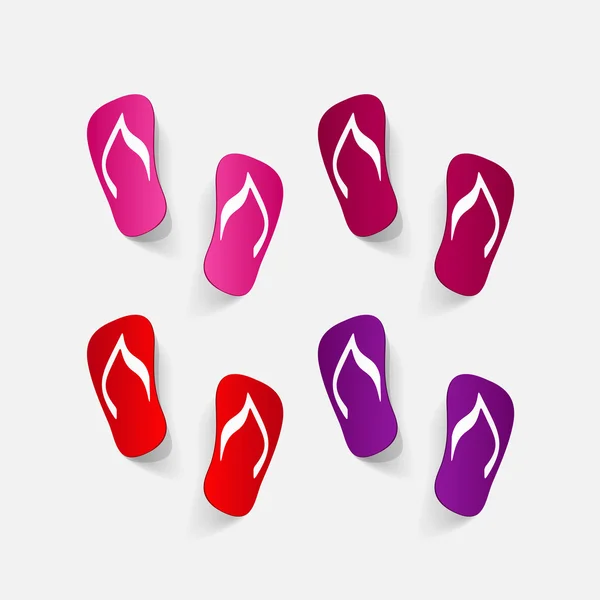 Aufkleber aus Papier: Strand-Flip-Flops — Stockvektor