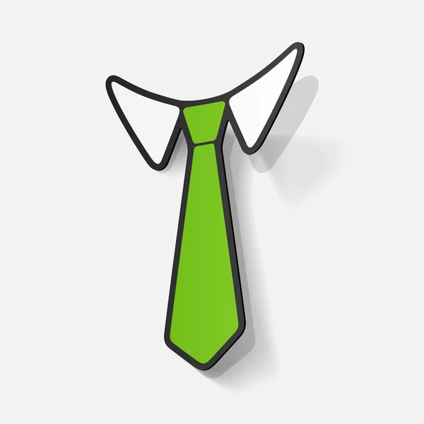 Pegatina de papel realista: corbata — Vector de stock