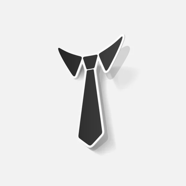 Adesivo de papel realista: gravata — Vetor de Stock