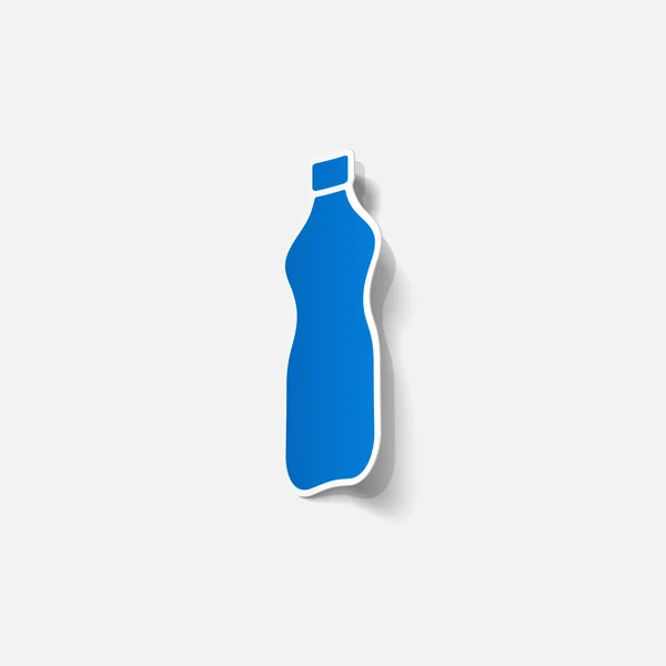 Pegatina de papel realista: botella — Vector de stock