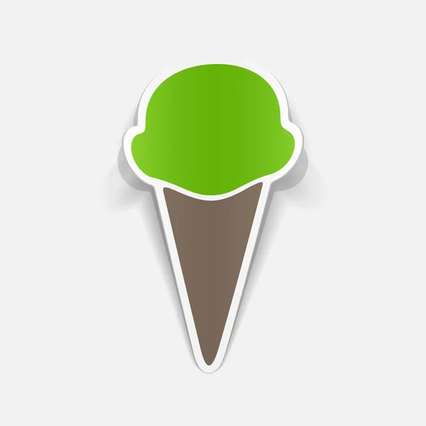 Pegatina de papel realista: helado — Vector de stock