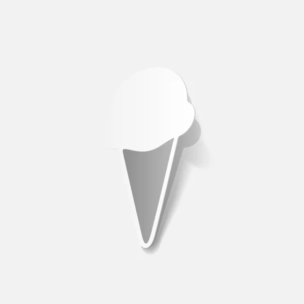 Pegatina de papel realista: helado — Vector de stock