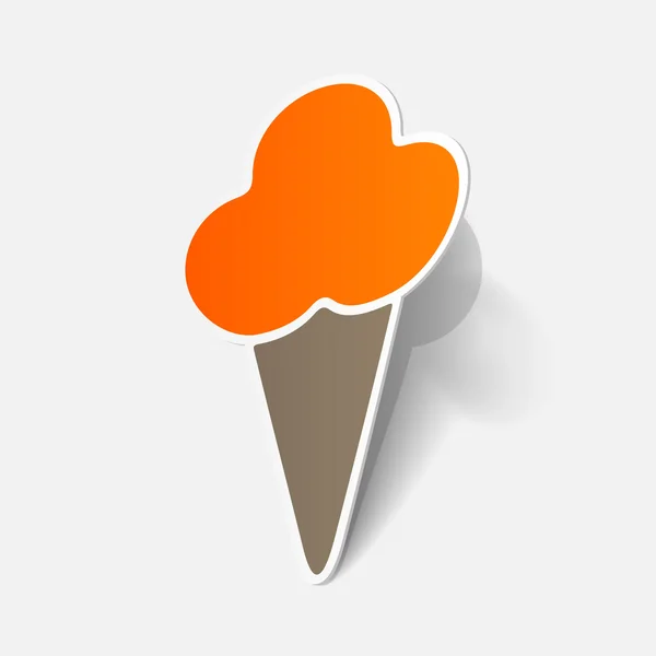 Realistické papírové nálepky: zmrzlina — Stockový vektor