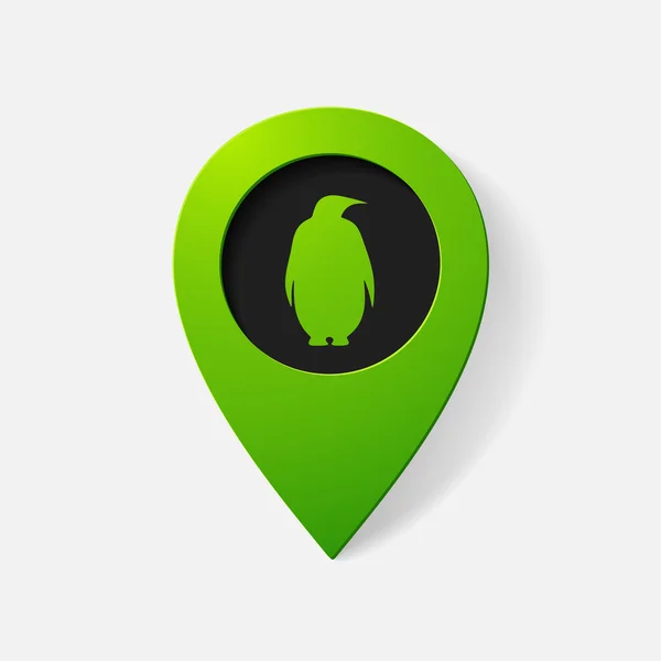 Gerçekçi renk işaretçisi: penguen — Stok Vektör