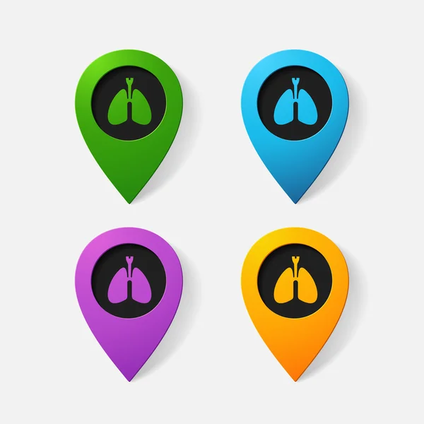 逼真的颜色指针： 肺 — 图库矢量图片