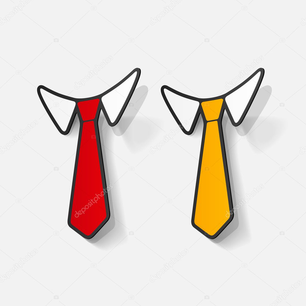 Realistic paper sticker: necktie