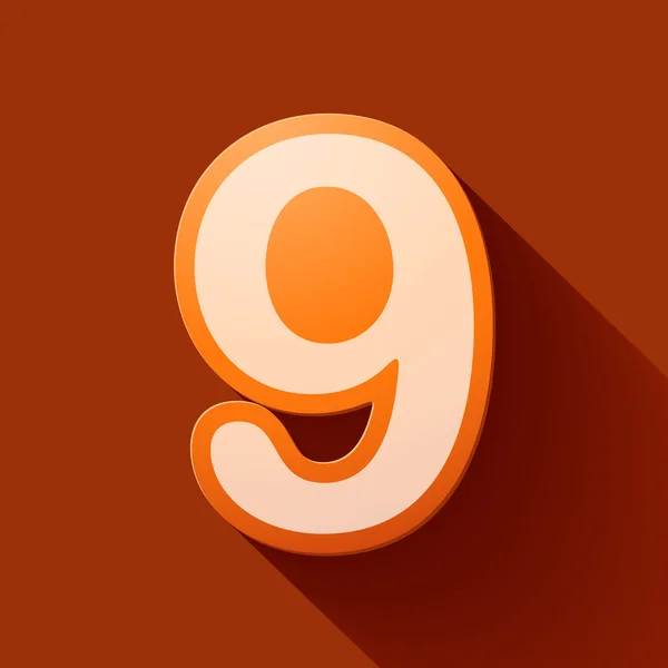 Number nine — Stock Vector