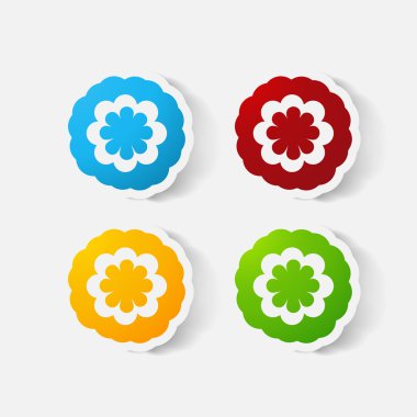 gerçekçi kağıt etiket: çiçekler. Papatya