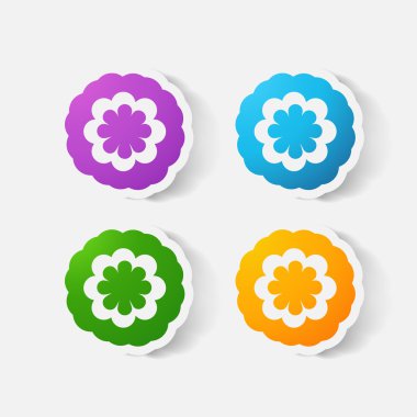 gerçekçi kağıt etiket: çiçekler. Papatya
