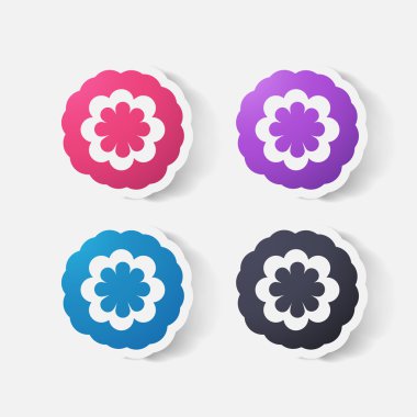 gerçekçi kağıt etiket: çiçekler. Papatya