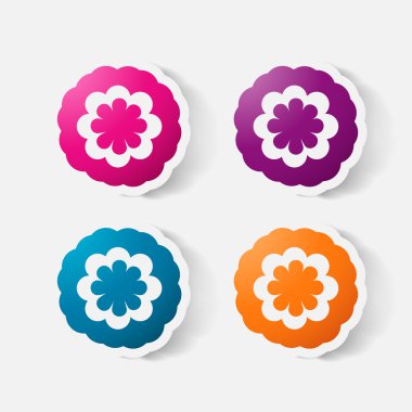 gerçekçi kağıt etiket: çiçekler. Papatya