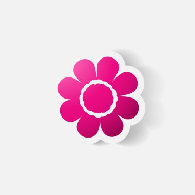 gerçekçi kağıt etiket: çiçekler. Papatya