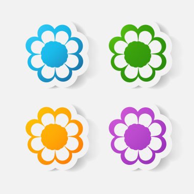 gerçekçi kağıt etiket: çiçekler. Papatya