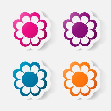 gerçekçi kağıt etiket: çiçekler. Papatya