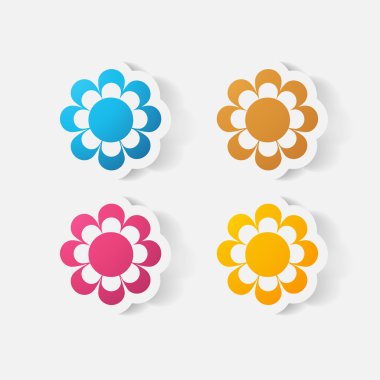 gerçekçi kağıt etiket: çiçekler. Papatya