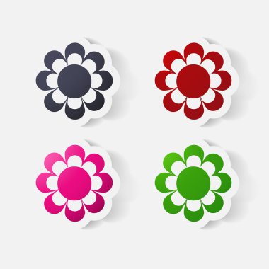 gerçekçi kağıt etiket: çiçekler. Papatya