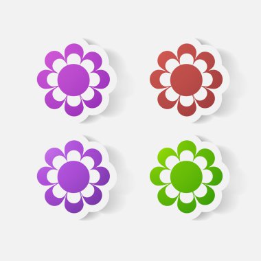 gerçekçi kağıt etiket: çiçekler. Papatya
