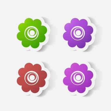 gerçekçi kağıt etiket: çiçekler. Papatya