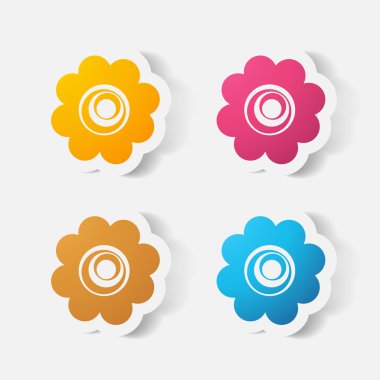 gerçekçi kağıt etiket: çiçekler. Papatya