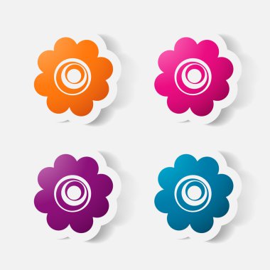 gerçekçi kağıt etiket: çiçekler. Papatya