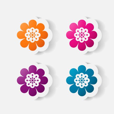 gerçekçi kağıt etiket: çiçekler. Papatya
