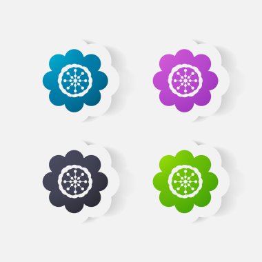 gerçekçi kağıt etiket: çiçekler. Papatya