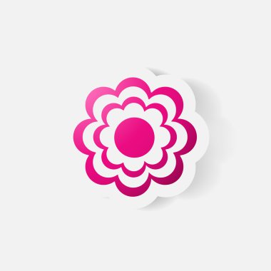 gerçekçi kağıt etiket: çiçekler. Papatya