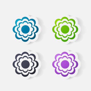 gerçekçi kağıt etiket: çiçekler. Papatya
