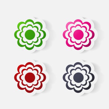 gerçekçi kağıt etiket: çiçekler. Papatya