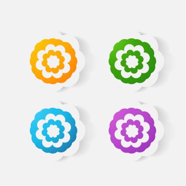 gerçekçi kağıt etiket: çiçekler. Papatya