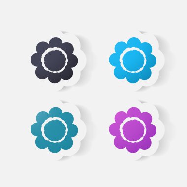 gerçekçi kağıt etiket: çiçekler. Papatya