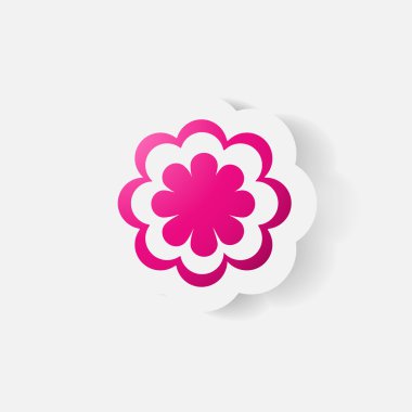 gerçekçi kağıt etiket: çiçekler. Papatya