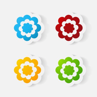 gerçekçi kağıt etiket: çiçekler. Papatya