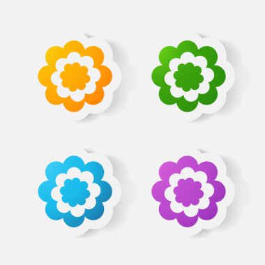 gerçekçi kağıt etiket: çiçekler. Papatya