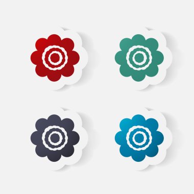 gerçekçi kağıt etiket: çiçekler. Papatya
