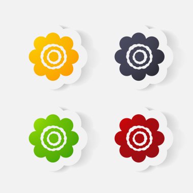 gerçekçi kağıt etiket: çiçekler. Papatya
