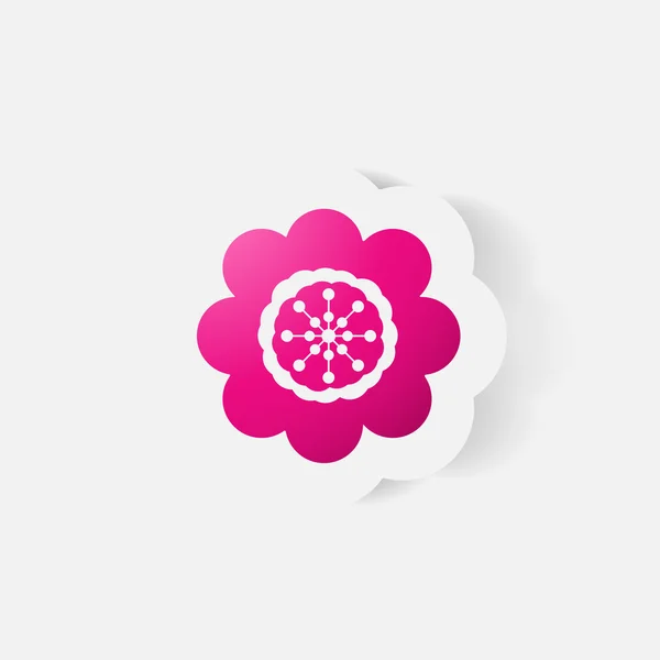 Realistiska papper klistermärke: blommor. camomile — Stock vektor