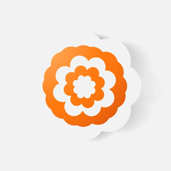 Realistische papier sticker: bloemen. Kamille — Stockvector