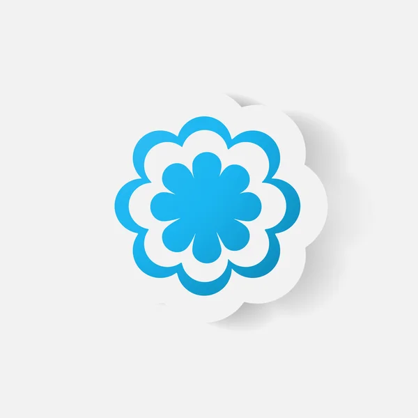 Realistische papier sticker: bloemen. Kamille — Stockvector