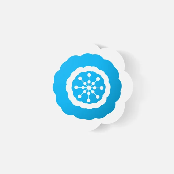 Sticker papier réaliste : fleurs. camomille — Image vectorielle