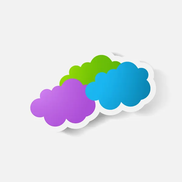 Papíru ustřižená nálepka: cloud — Stockový vektor