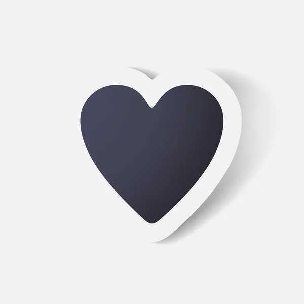 Sticker mit Büroklammern: Herz — Stockvektor