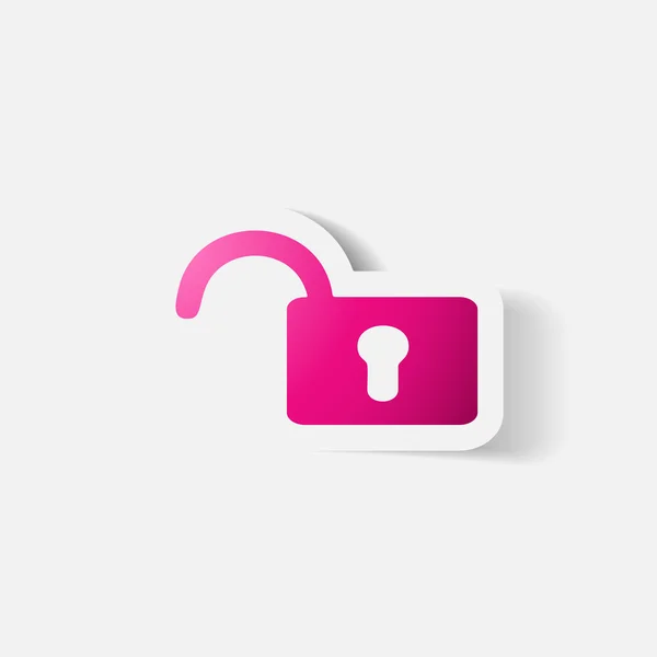 Paper clipped sticker: lock — Stock Vector