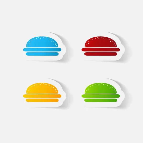 Papier geknipte sticker: Hamburger — Stockvector