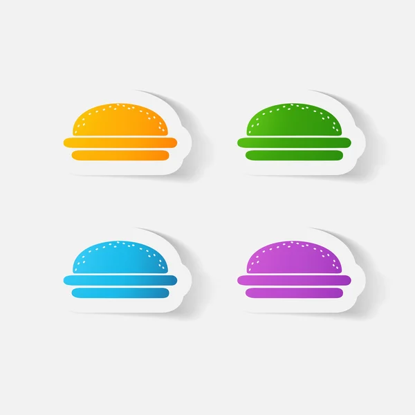 Paper clipped sticker: burger — Stock Vector