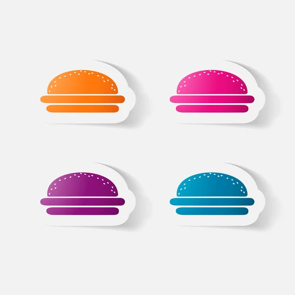 Papier geknipte sticker: Hamburger — Stockvector