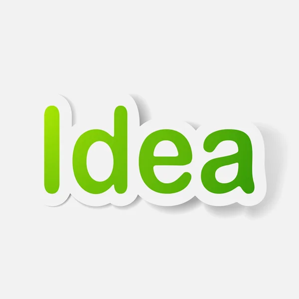 Papel clipado adesivo: ideia palavra — Vetor de Stock